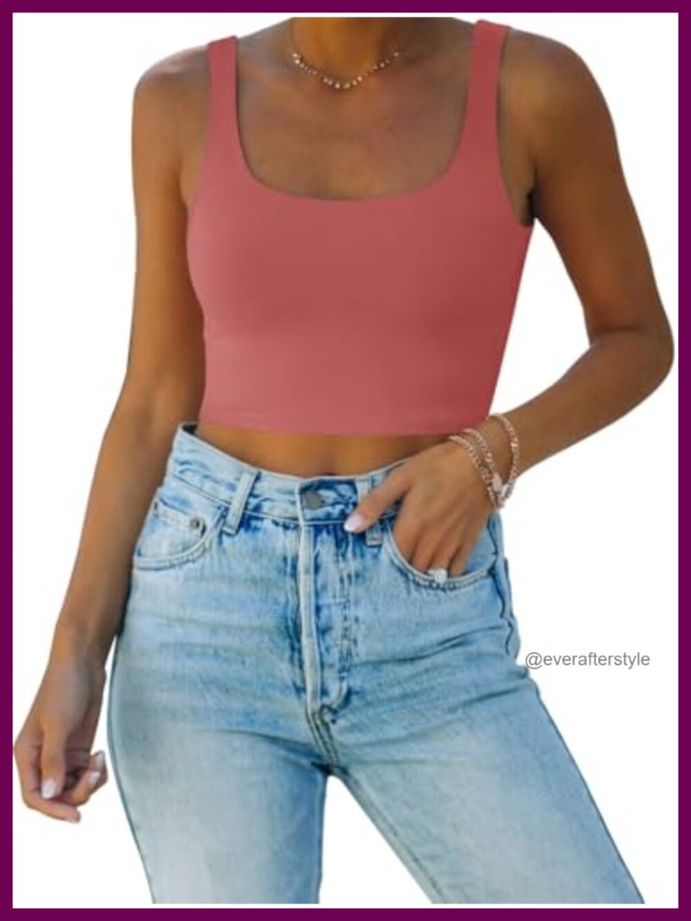 REORIA Women's Seamless Double Lined Sleeveless Cropped Tank Yoga Top